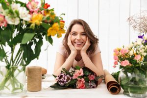 Cheerful florist