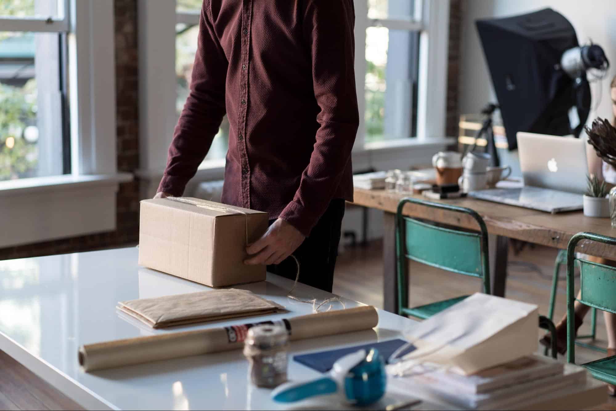 Man holding a box.