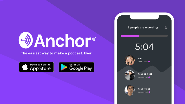 Anchor app, phone screen.