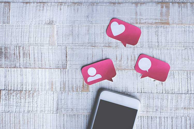 phone with chat icon printouts