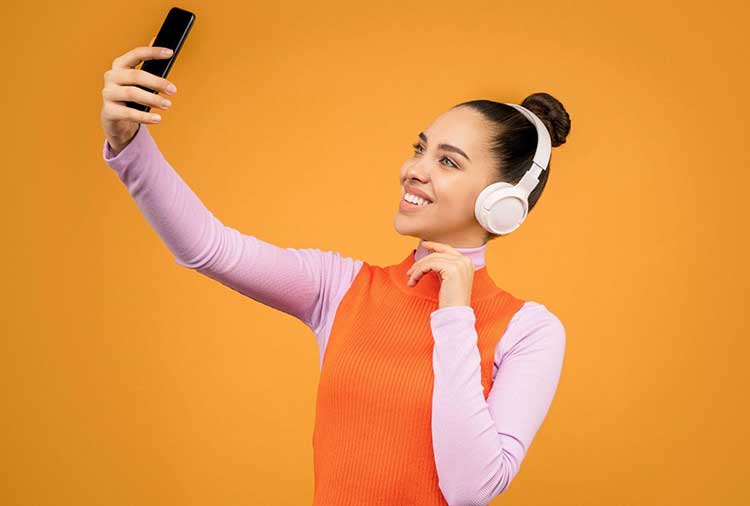 young woman taking a selfie