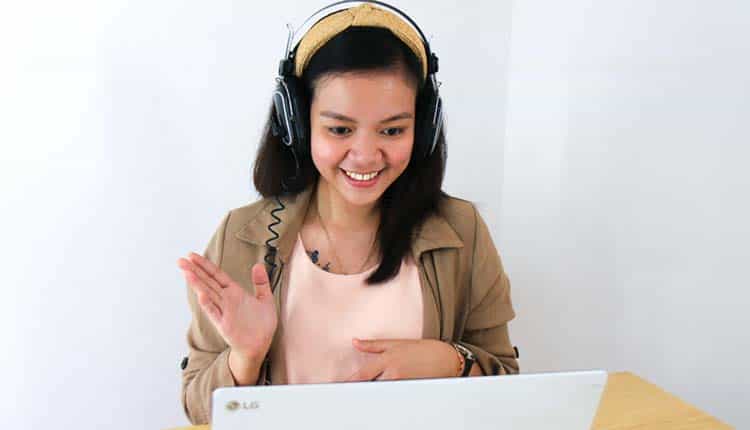 Woman on a video call