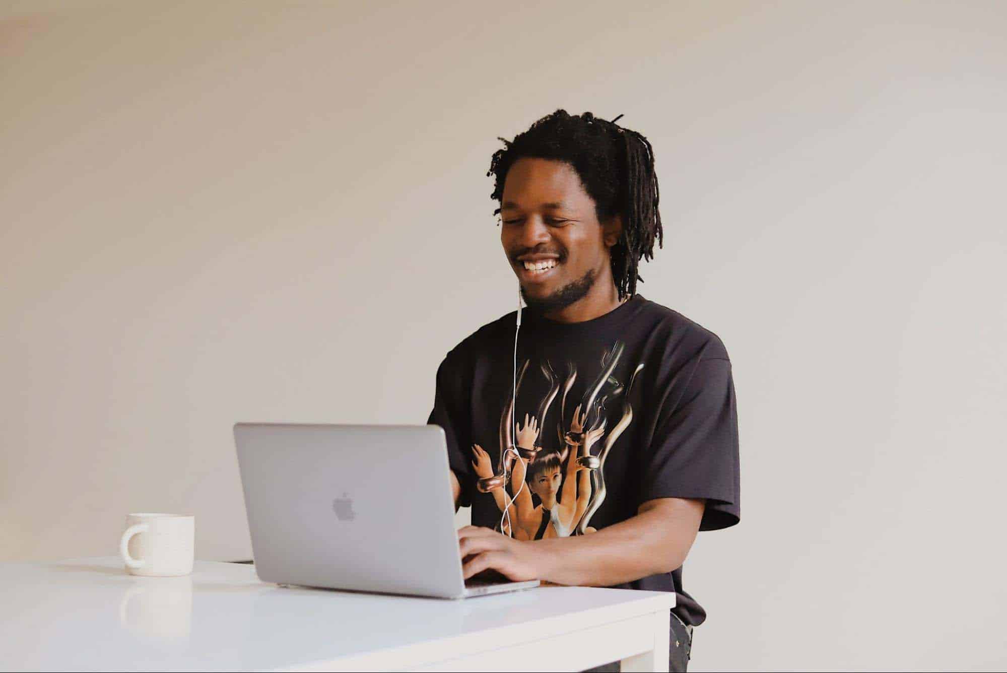 man with his laptop