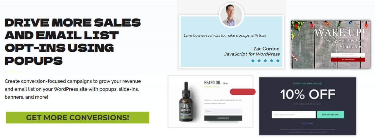 Drive more sales and opt-in list using popups.