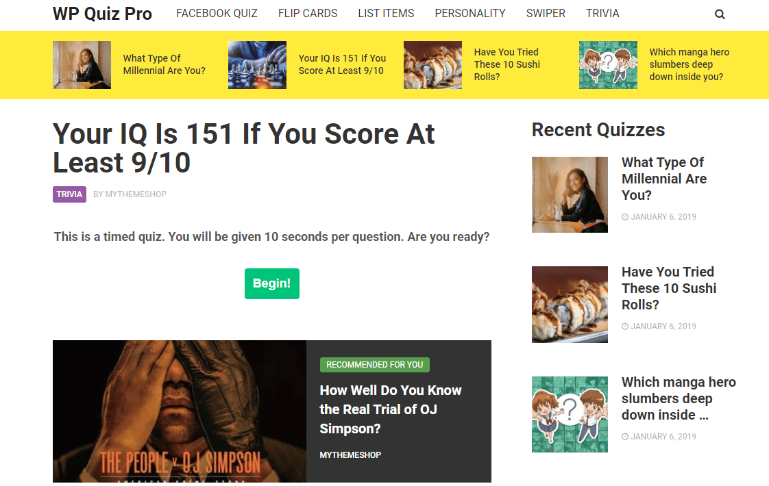 Wp quizzes - your q if you score at least 70.