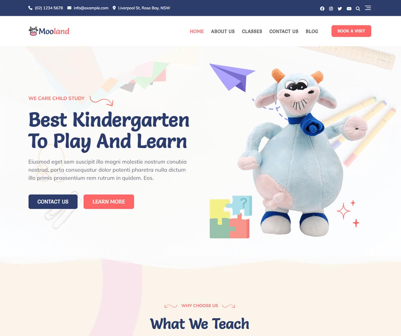 Example children's services website