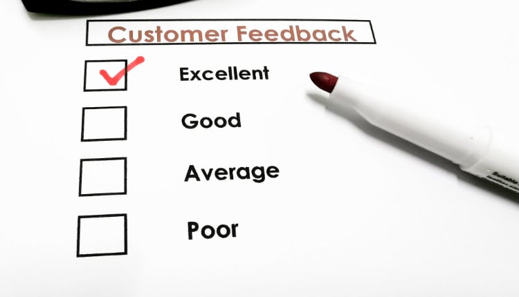 A customer feedback form
